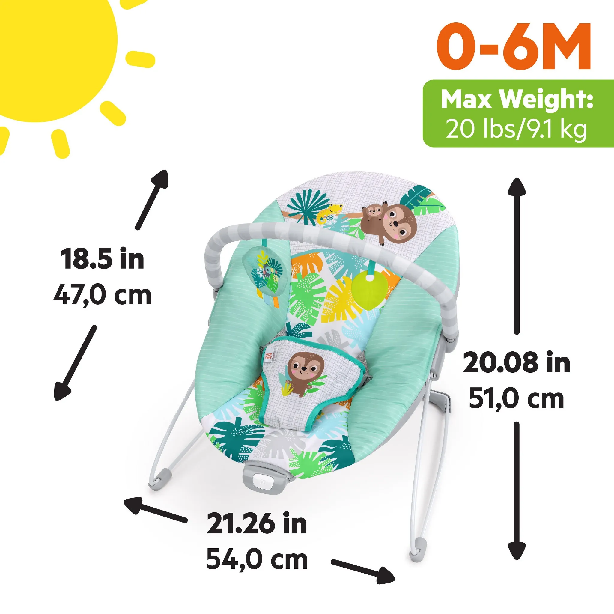 Floral Wonders Vibrating Bouncer - Green - Image 3