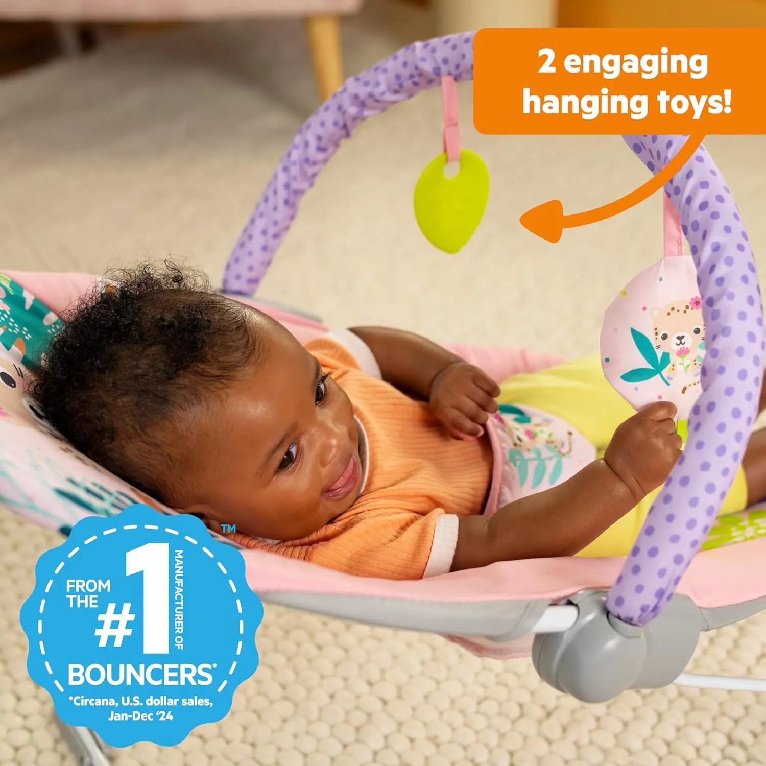 Vibrating Baby Bouncer - Wildflower Wonders - Image 2