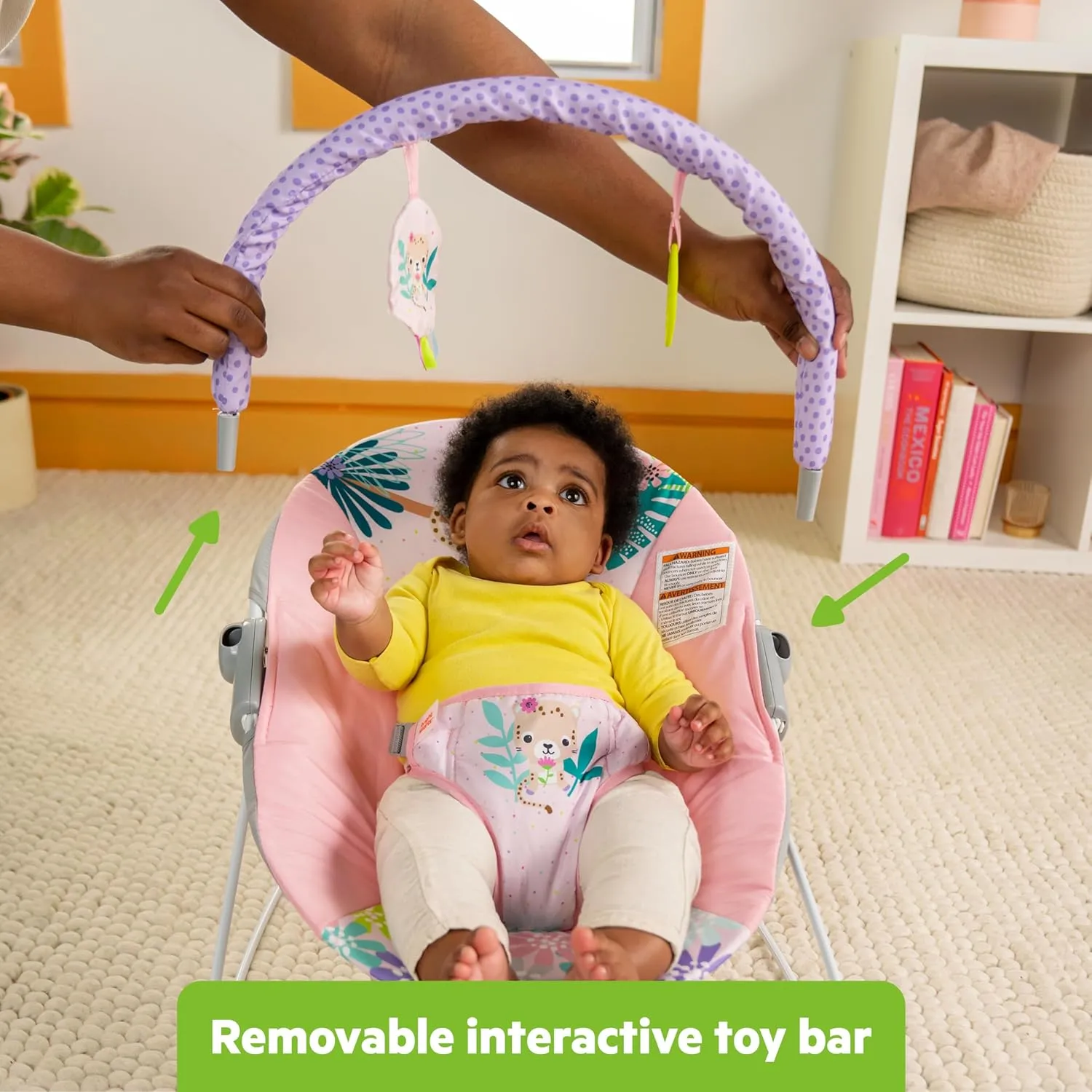 Vibrating Baby Bouncer - Wildflower Wonders - Image 4
