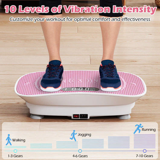 Vibration Plate Exercise Machine for Lymphatic Drainage and Weight Loss With 10 Speed Intensities- White - Image 6