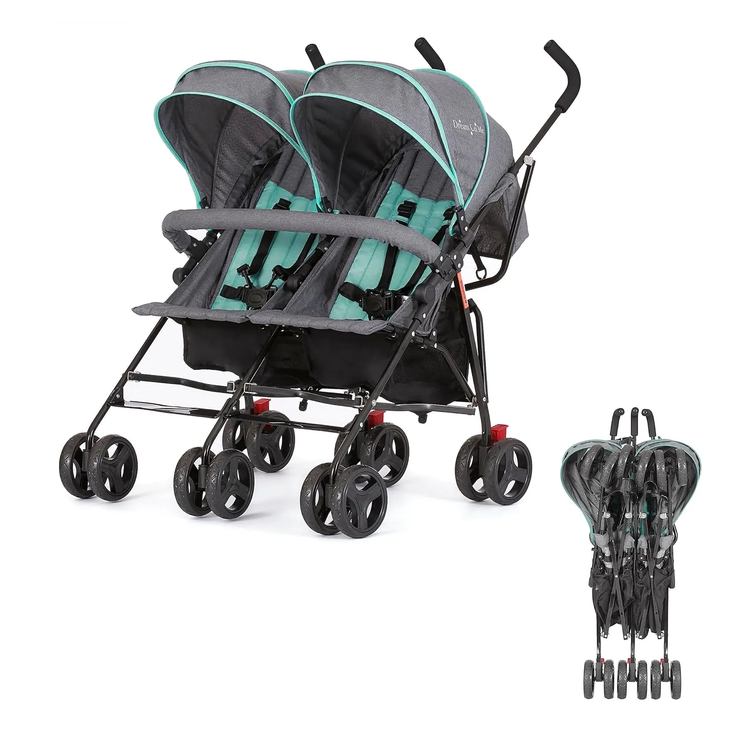 Volgo Twin Umbrella Stroller in Mint - Image 3