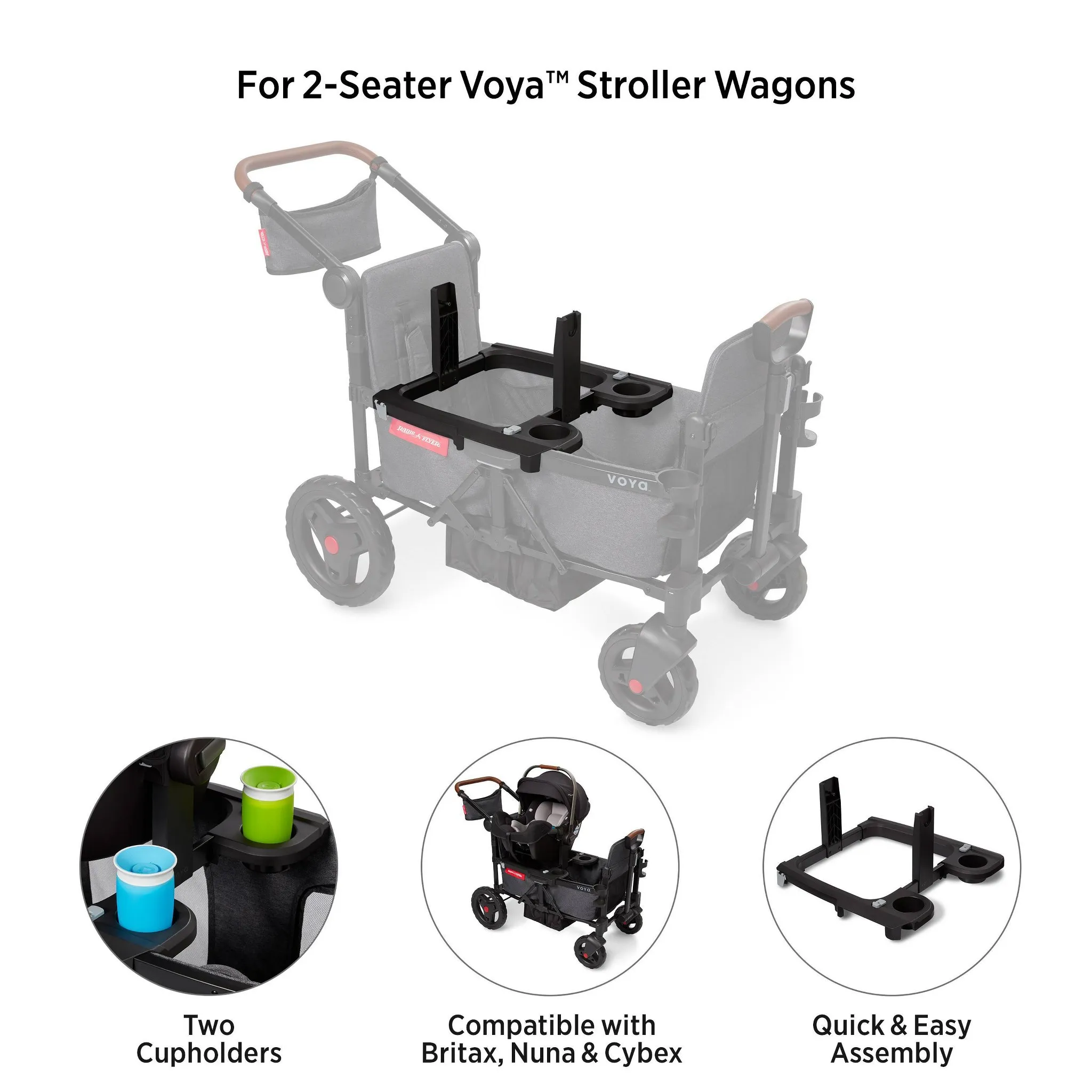 Voya Car Seat Adapter for Nuna, Cybex, and Britax - Black - Image 3