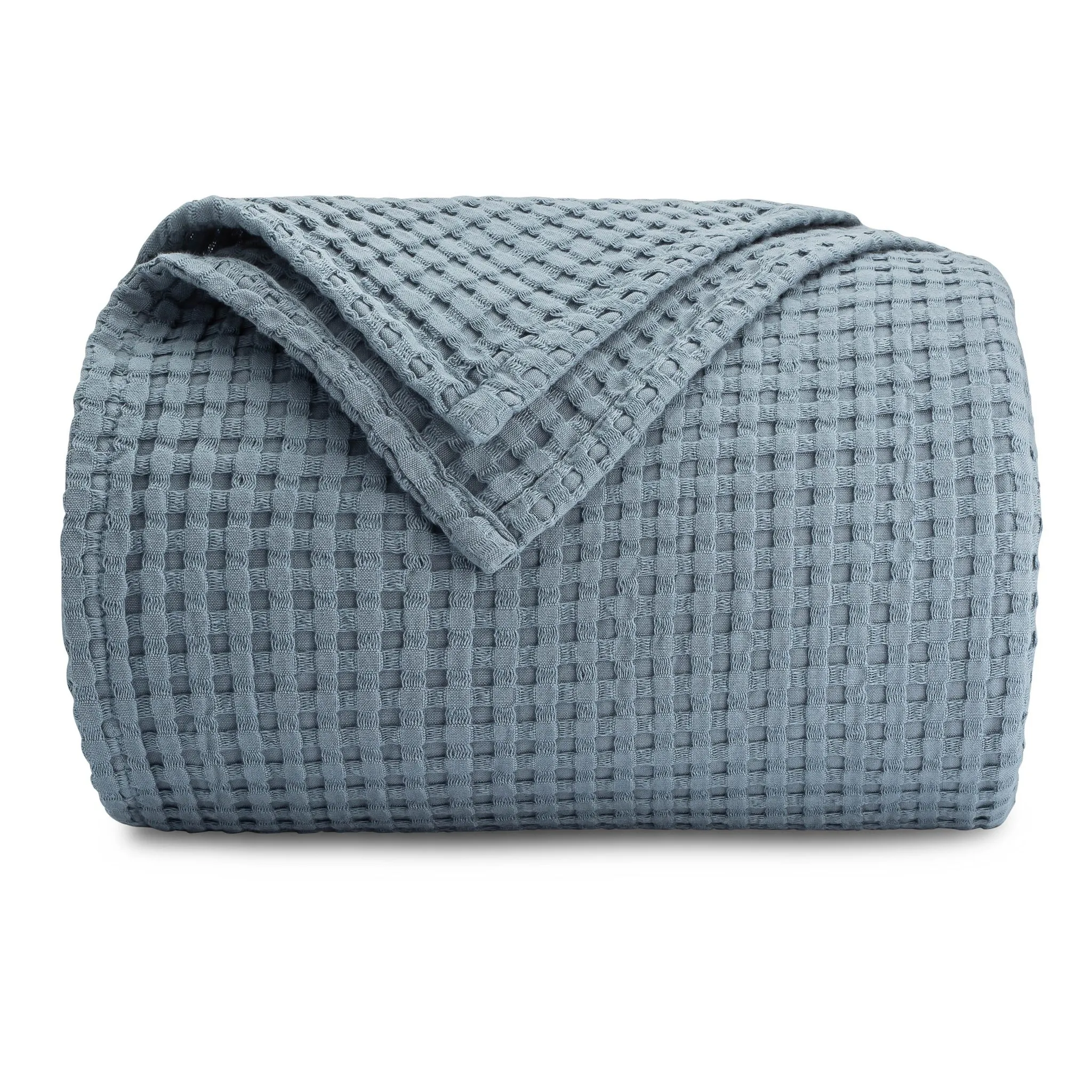 Waffle Blanket for Adults, Extra Large - Throw 50" x 60”, Pacific Blue