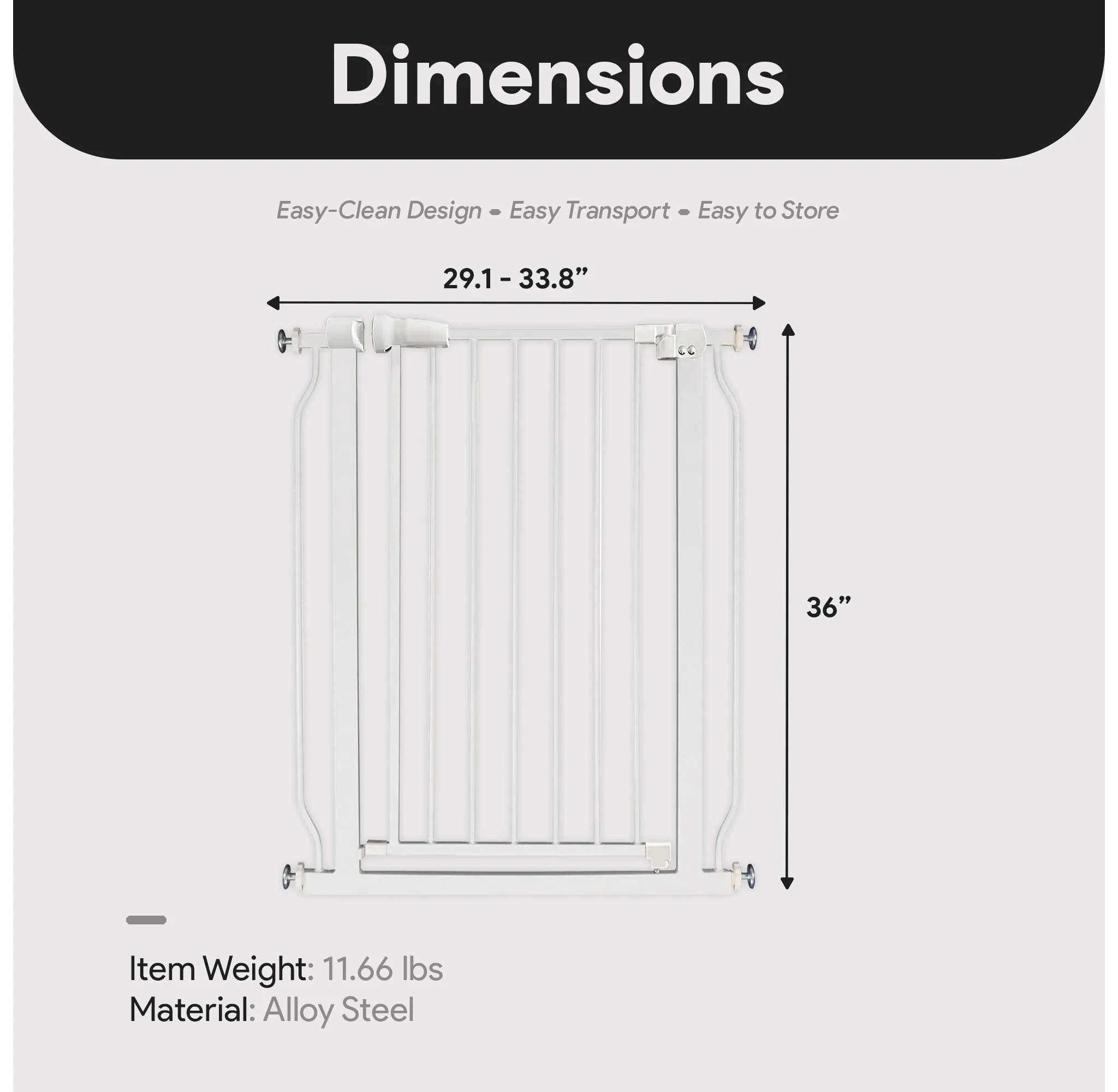 Walk-Thru Safety Gate for Baby and Pets - White - Image 4