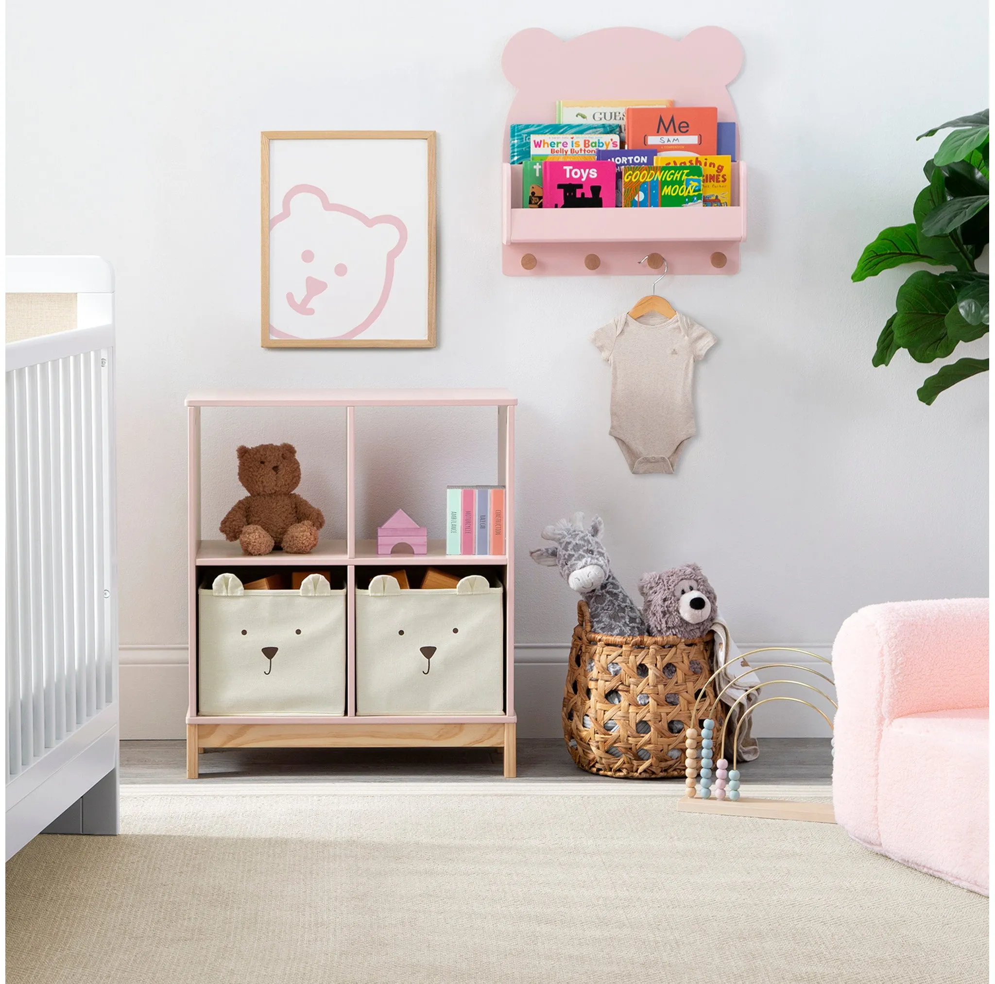 Wall Shelf with 4 Hooks - Gap White - Image 2
