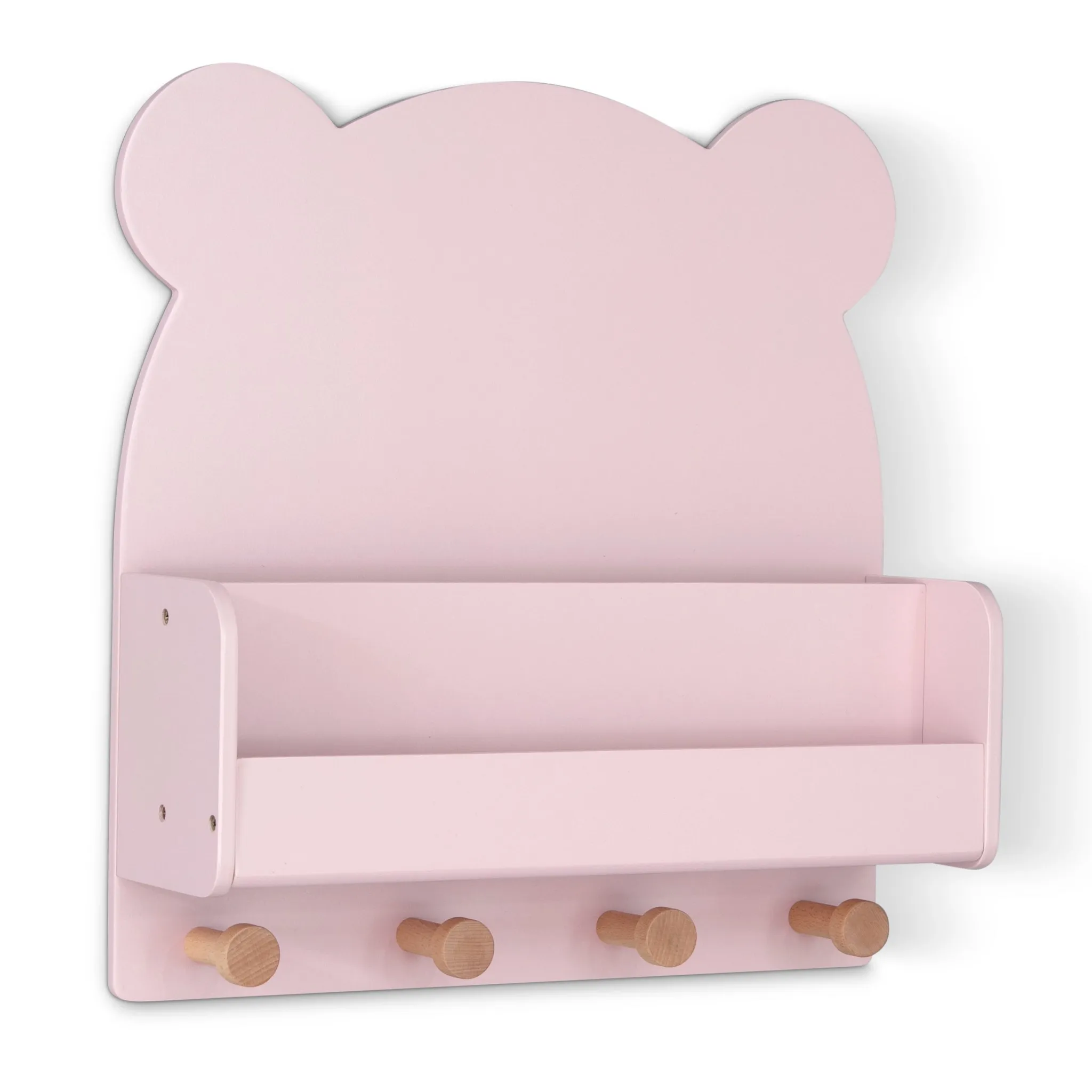 Wall Shelf with 4 Hooks - Gap White - Image 4