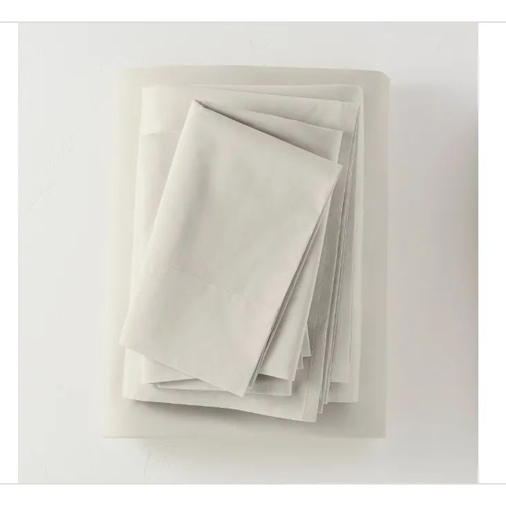 Washed Supima Percale Solid Sheet Set Natural - King