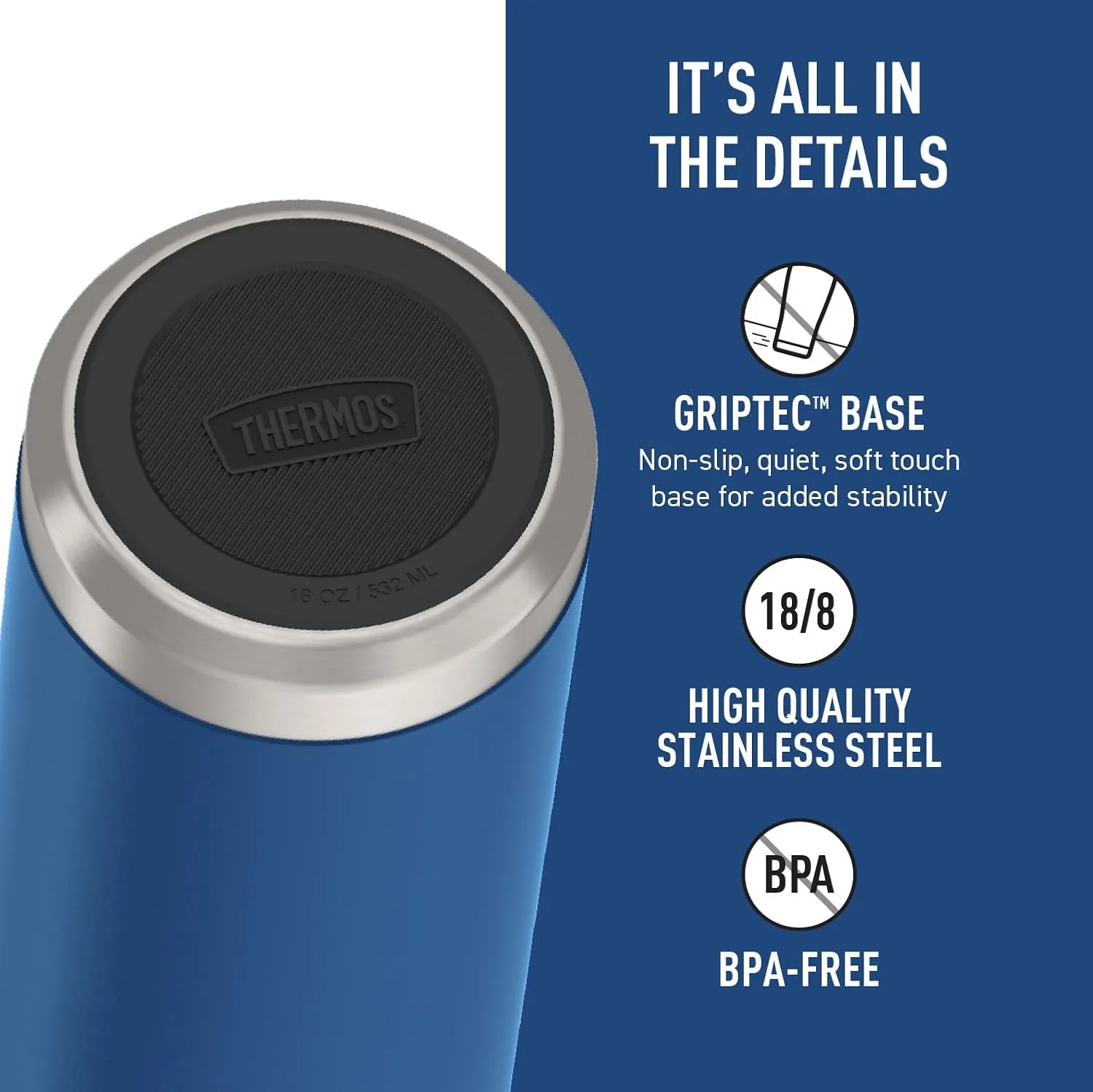 Water Bottle with Spout - Navy - Image 4