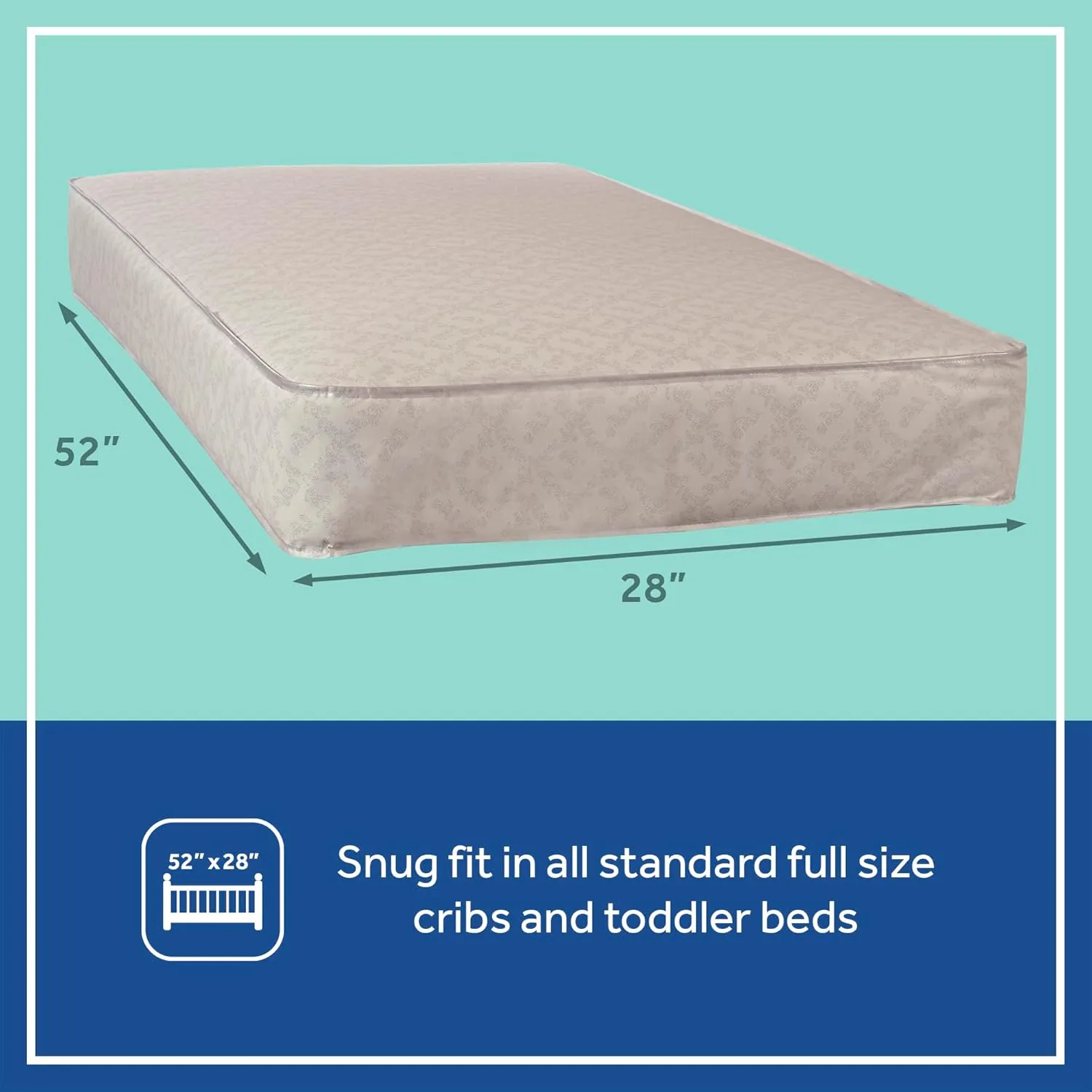 Waterproof Baby Crib Mattress and Pad - White - Image 3