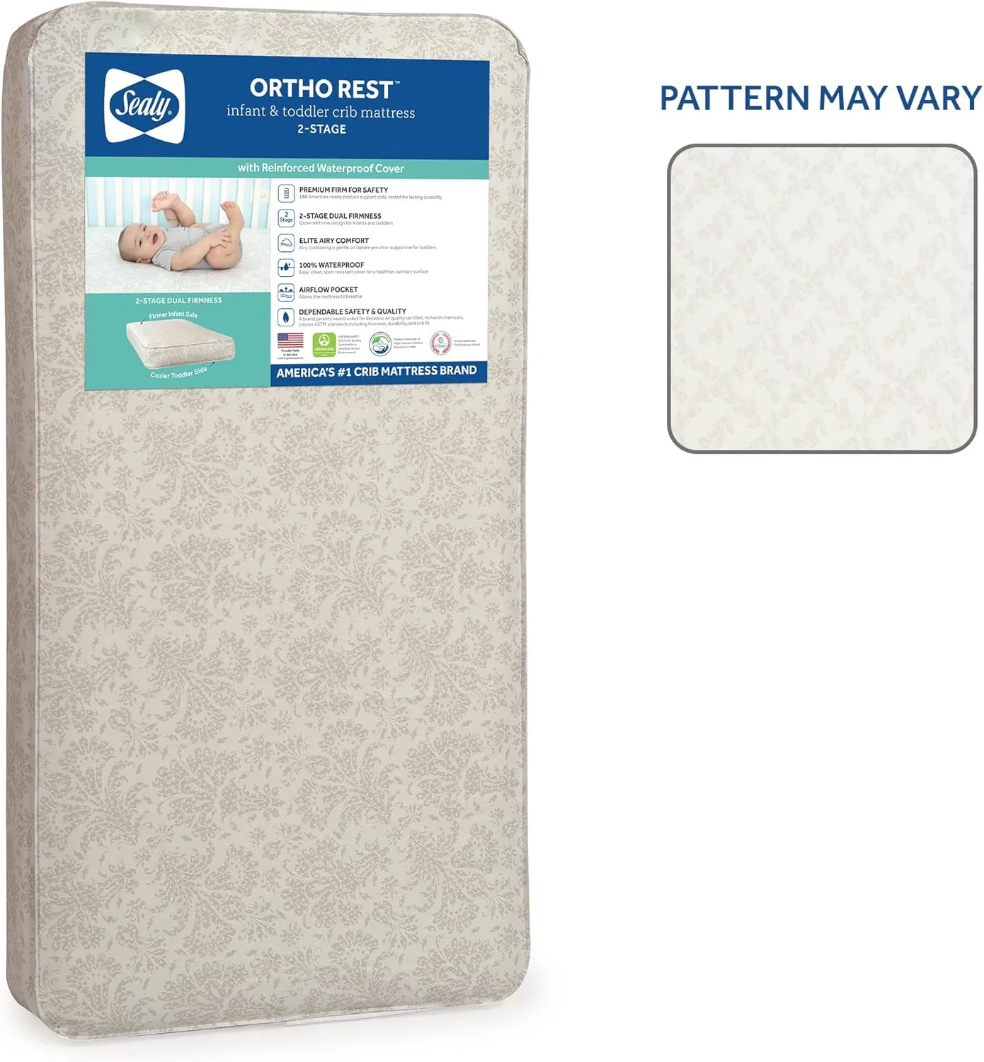 Waterproof Baby Crib Mattress and Pad - White - Image 5