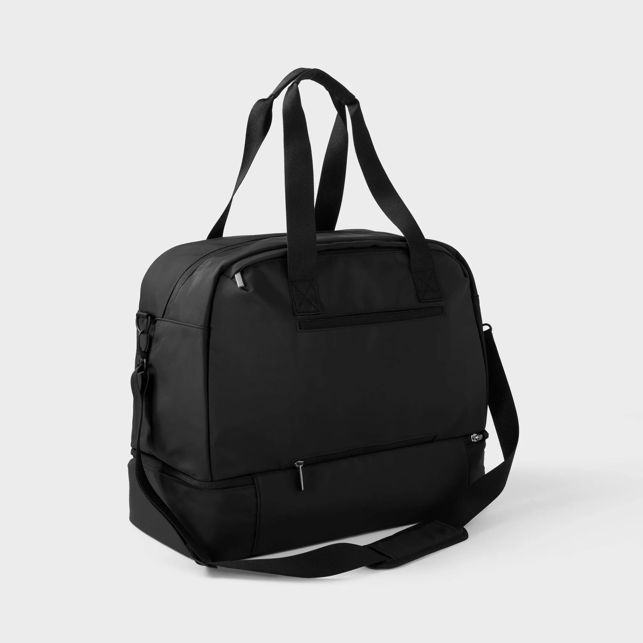 Weekender Bag with Drop-Bottom - Black - Image 3
