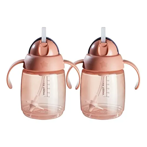 Starter Weighted Straw Baby & Toddler 10oz Sippy Cup for 6 Months+Pack of 2 Pink