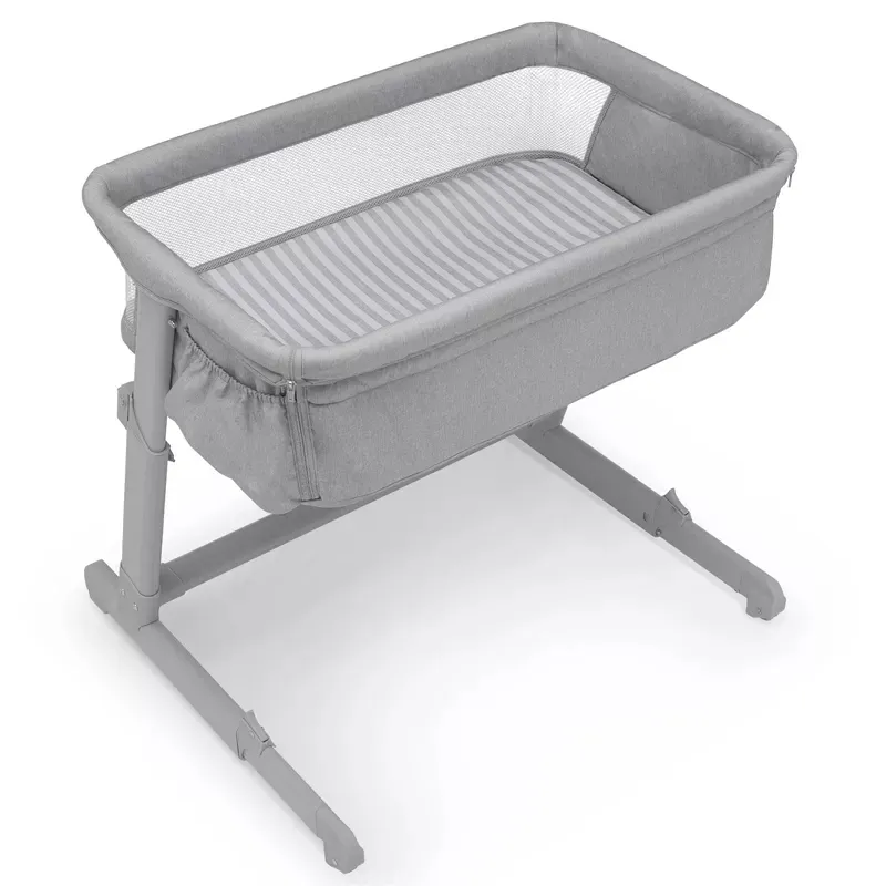 Whisper Bedside Bassinet Sleeper - Gray Stripes - Image 4