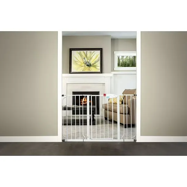 White Extra Wide Metal Gate, 2" L X 49" W X 30" H, 2 in - White - Image 2