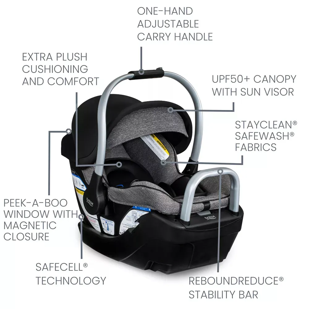 Willow SC Infant Car Seat - Rear Facing Car Seat with Alpine Base - Pindot Onyx - Image 5