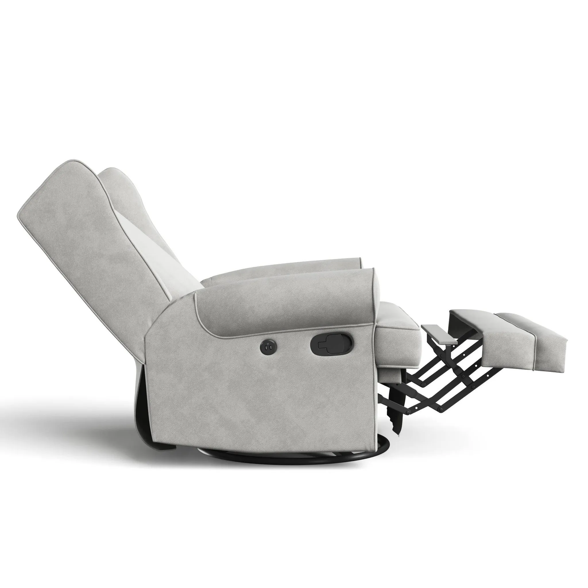 Wingback Side Lever Recliner and Swivel Glider - Steel - Image 2