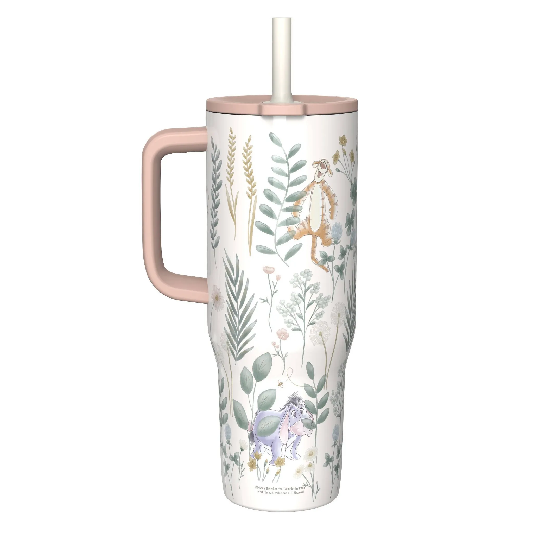 Winnie The Pooh 30oz Stainless Steel Tumbler - Slim Straw with Handle - Image 2