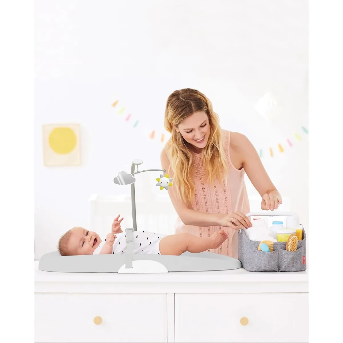 16" Nursery Style Wipe Clean Changing Pad - Grey - Image 4