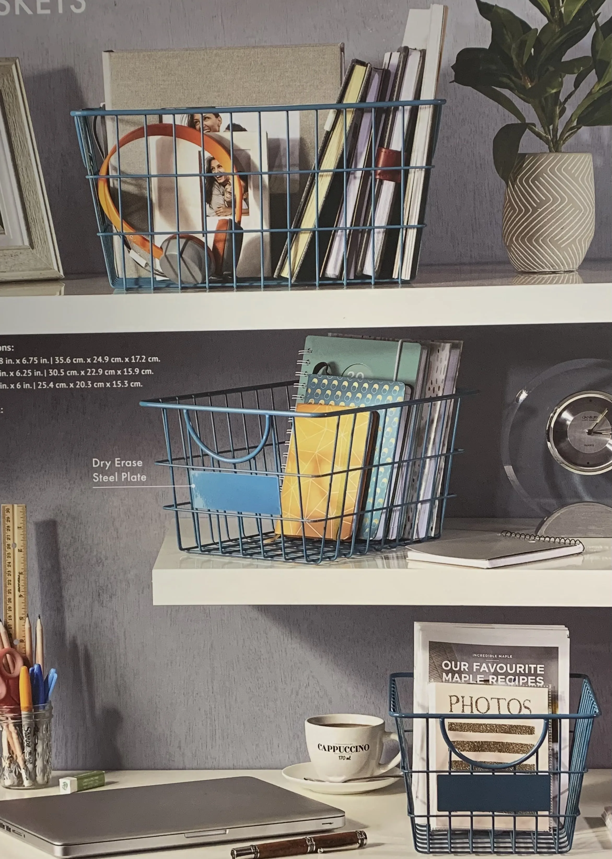 Wire Storage Baskets Set of 3 - Image 2