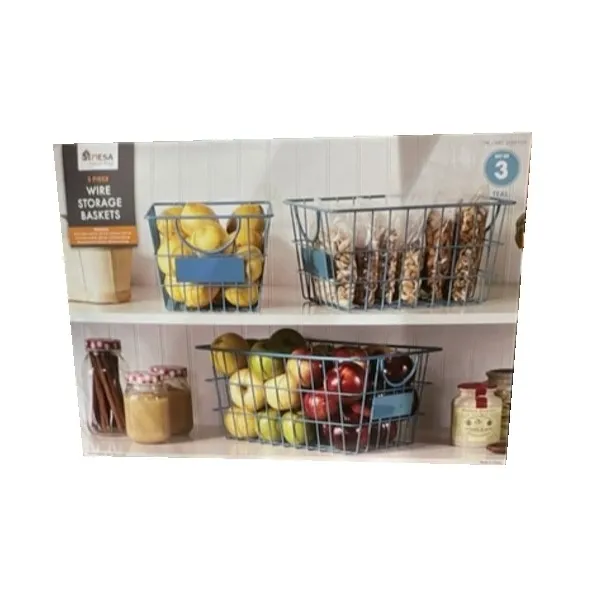 Wire Storage Baskets Set of 3 - Image 3