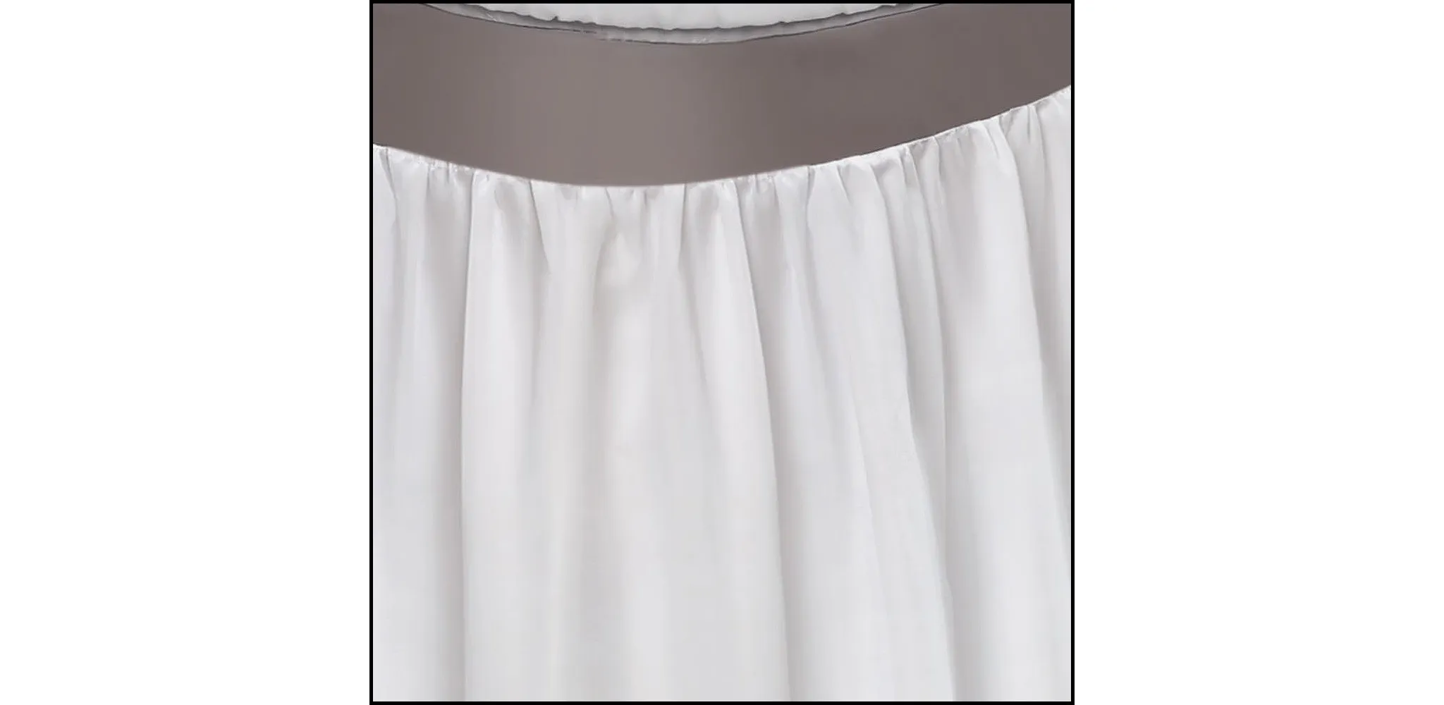Wishes Oval Bassinet - Full Length Skirt - White/Gray - Image 3