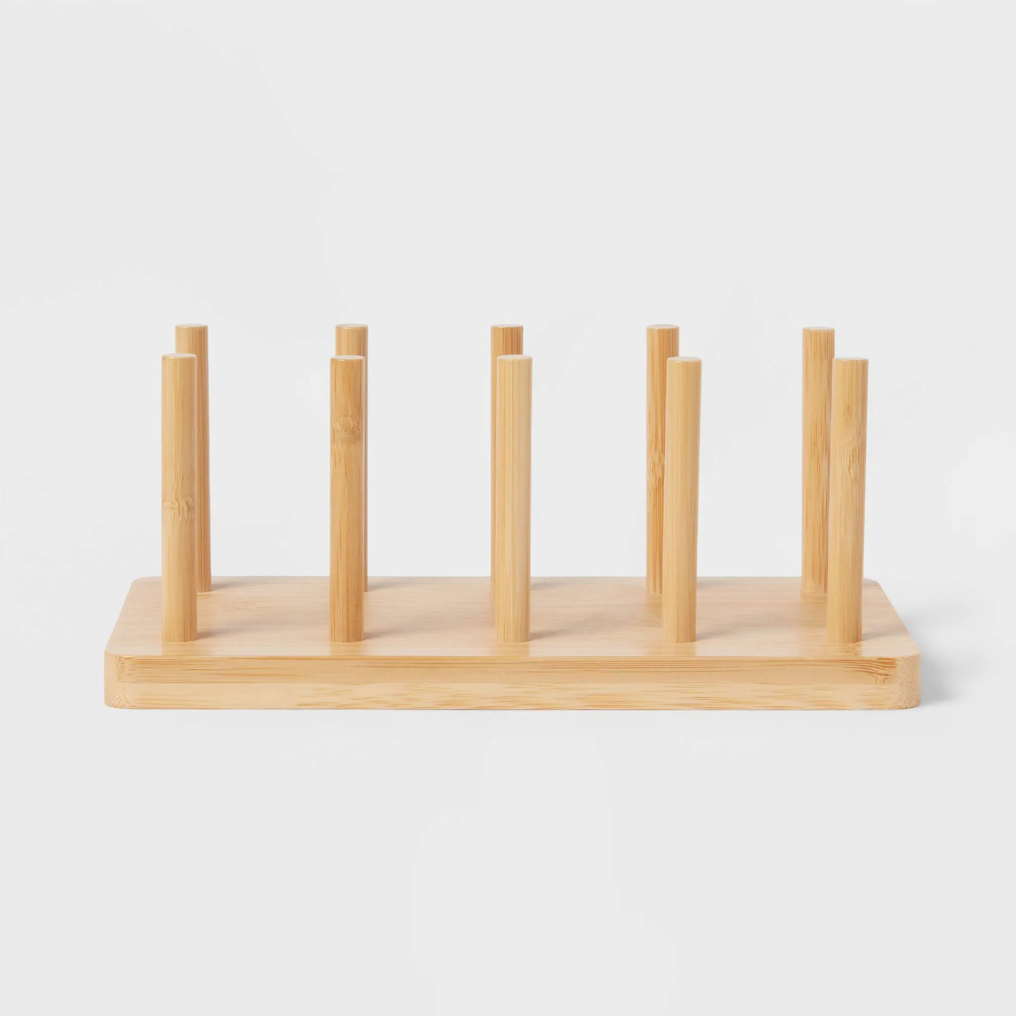 Wood 4 Slot Cutting Board/Pan Lid Organizer Yellow - Image 3