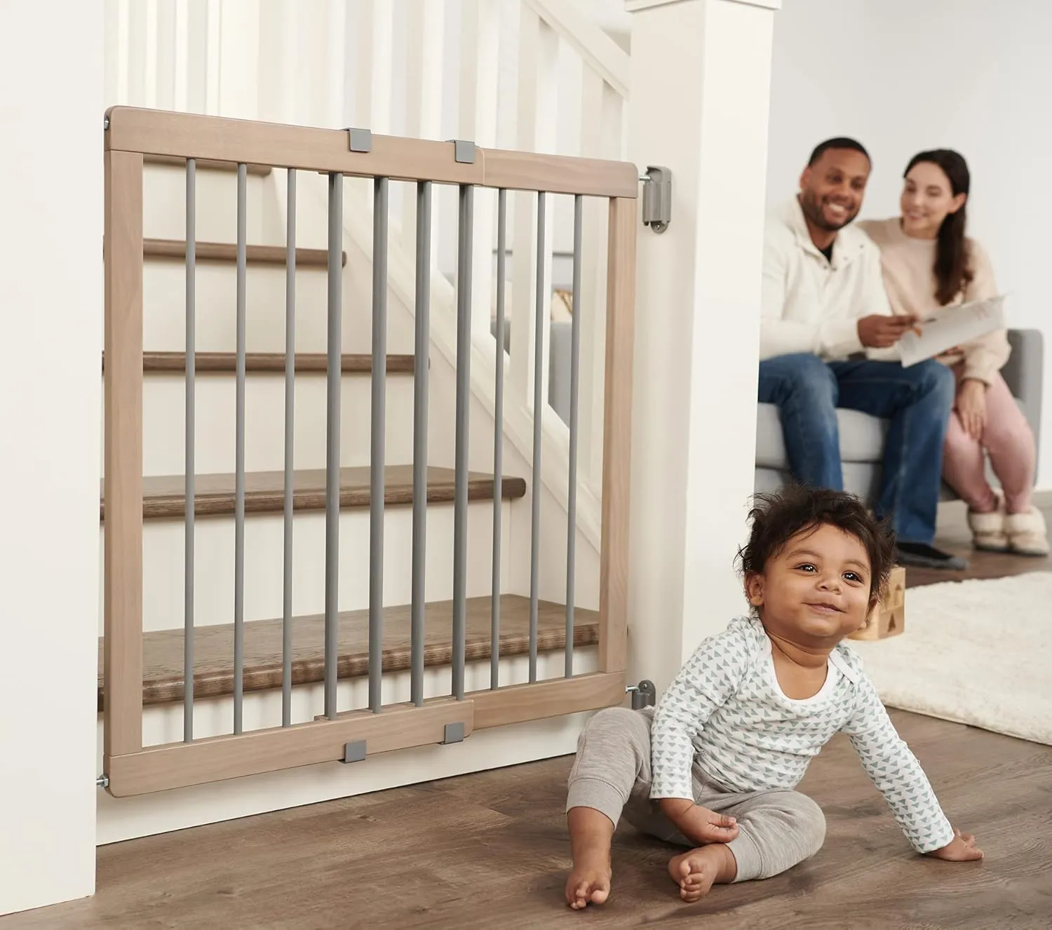 Wood Decor Top of Stair Gate 23.5-42"W x 30"H