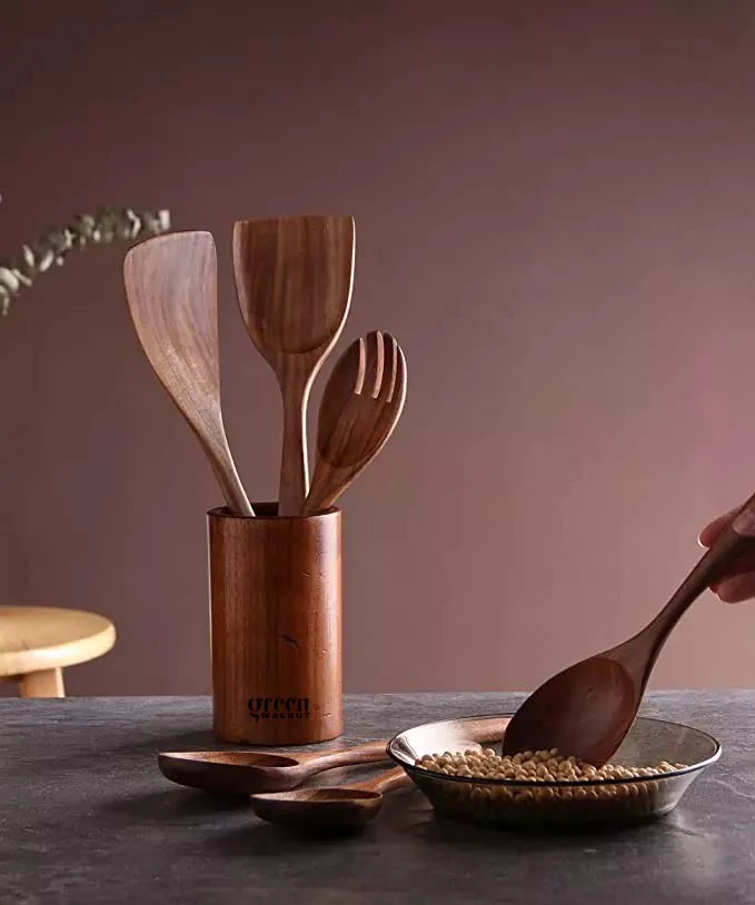 Wooden Acacia Kitchen Utensil - Set of 7 - Image 9