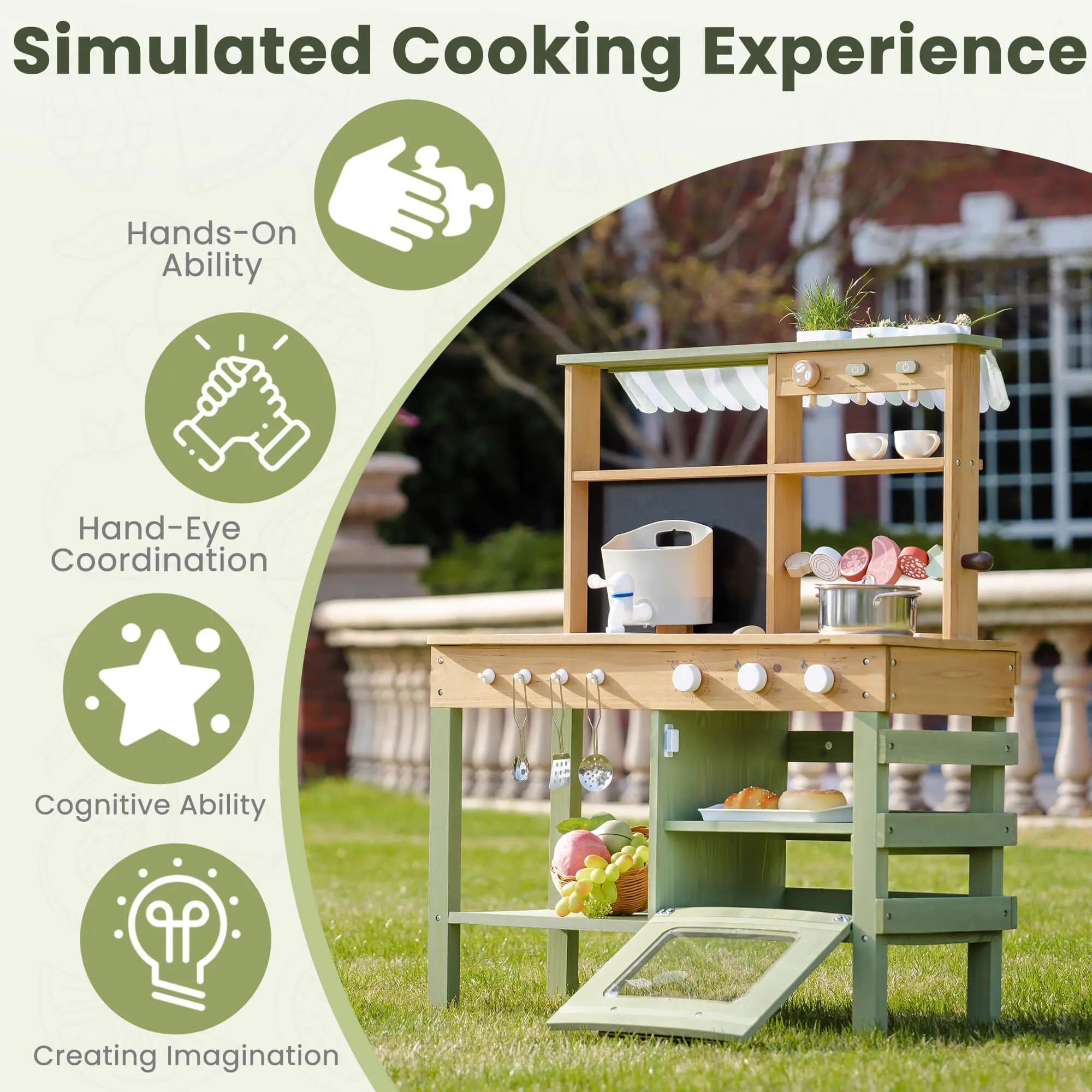 Outdoor Mud Play Kitchen - Green - Image 8