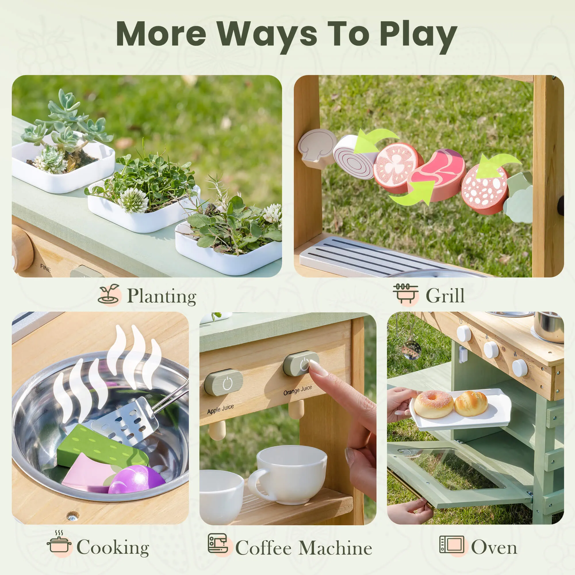Outdoor Mud Play Kitchen - Green - Image 9