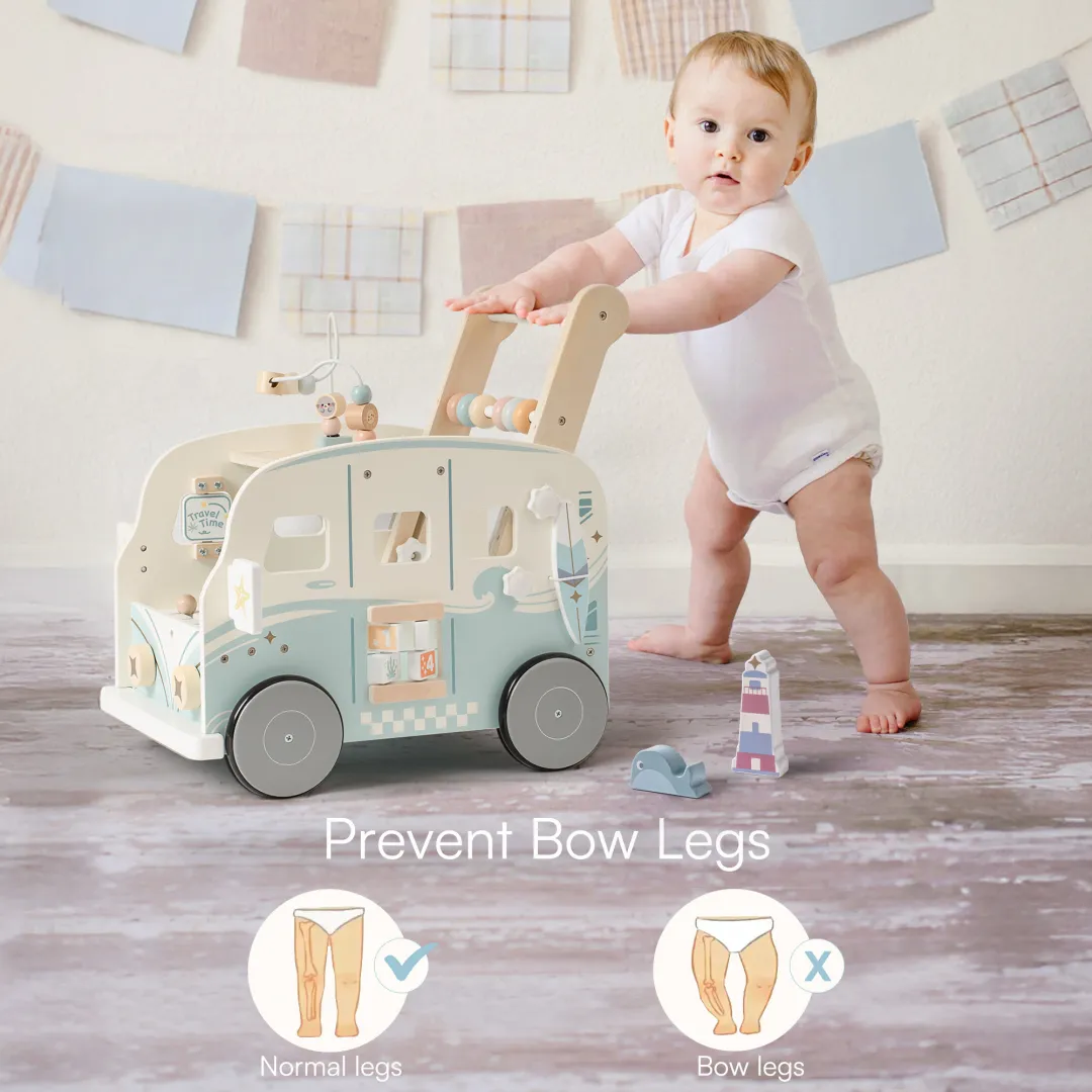 Wooden Baby Push Walker - Vacation Bus - Image 12