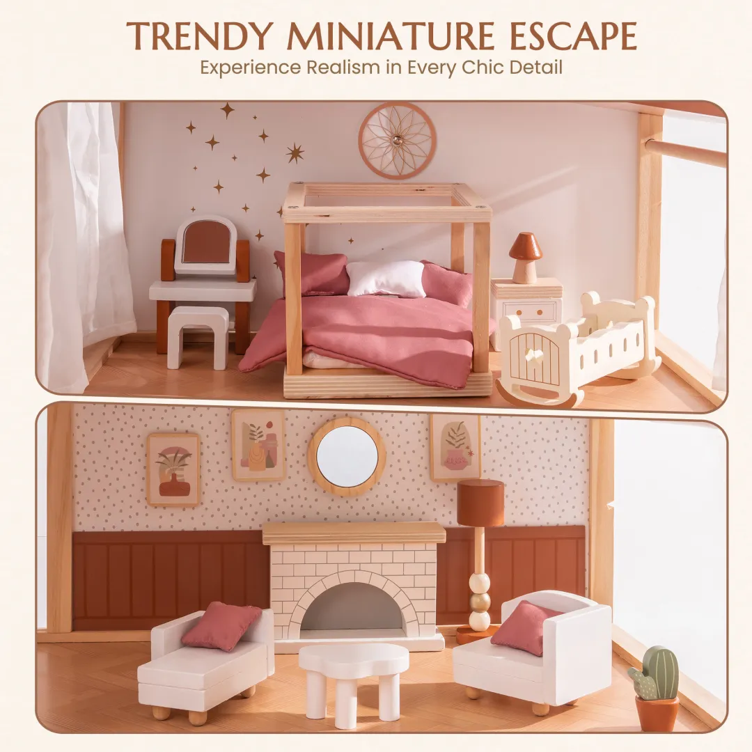 Wooden Dollhouse - Bohemian - Image 5