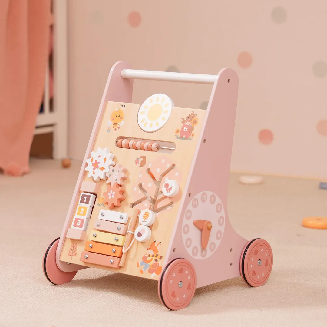 Wooden Pink Baby Push Walker - Image 2