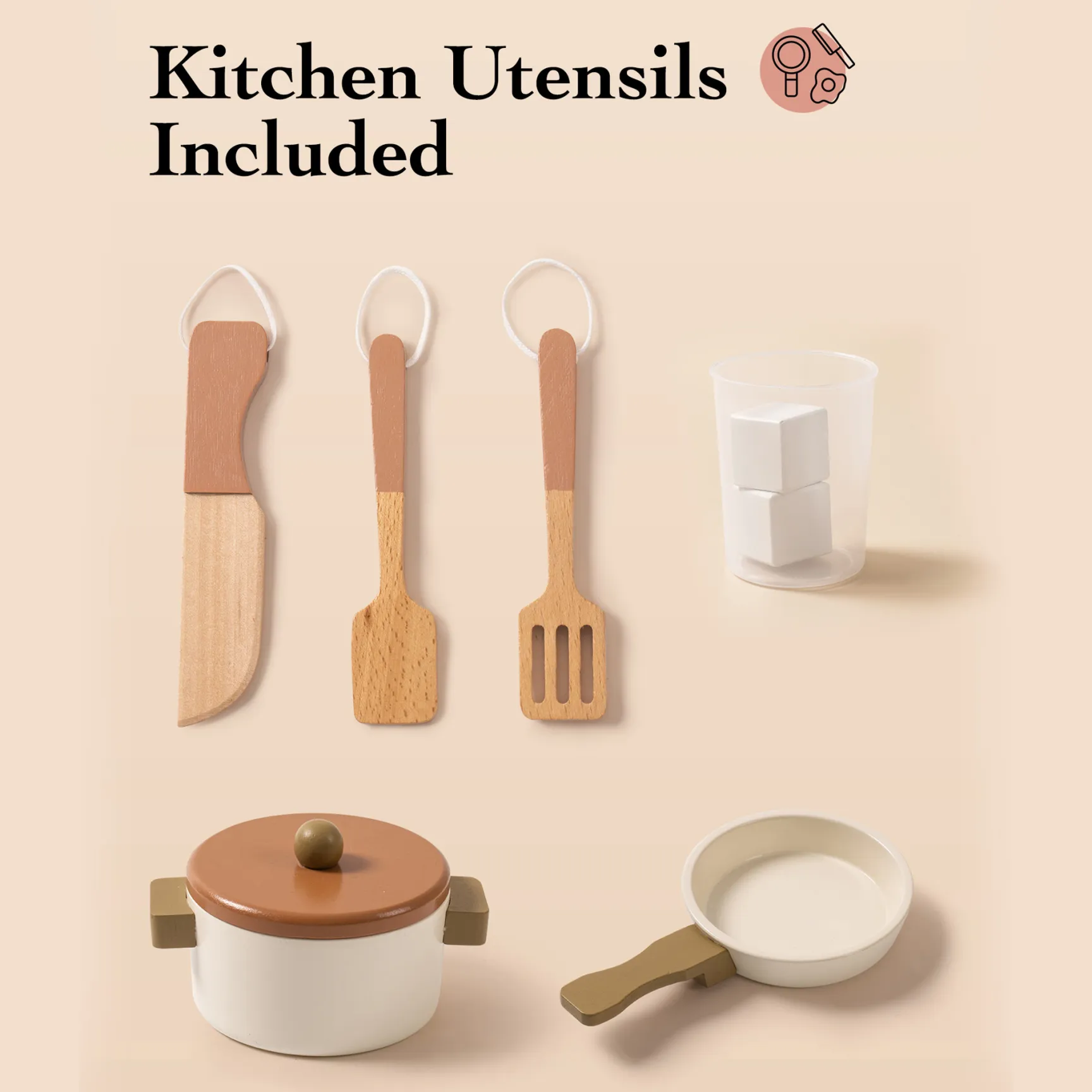 Wooden Kids Play Kitchen Set - Mocha Montessori - Image 3