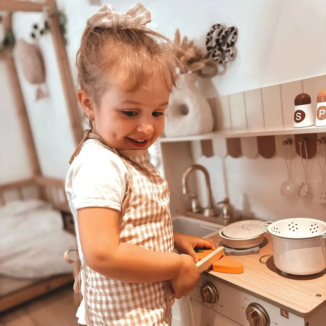 Wooden Kids Play Kitchen Set - Olivia Caramel - Image 10