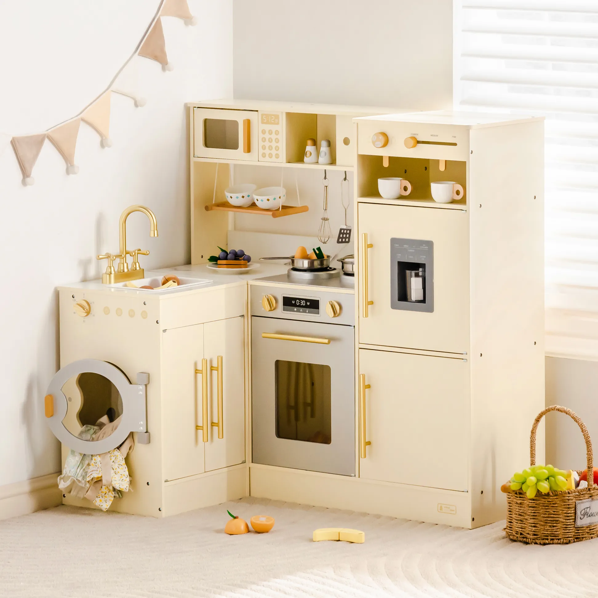 Pretend Corner Kitchen with All-in-One & Combination-Style