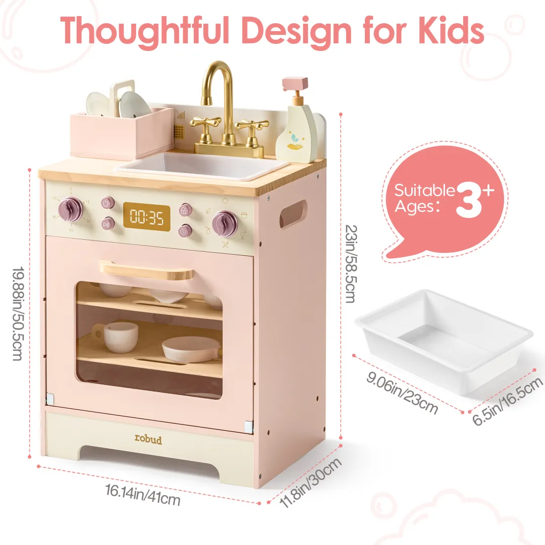 Wooden Play Dishwasher - Pink - Image 8