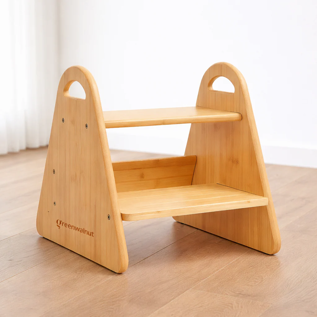 Wooden Step Stool for Kids & Adult | Montessori Step Stool for Kids | 2 Step Stool | Helper Stool for Kitchen & Bathroom - Image 5