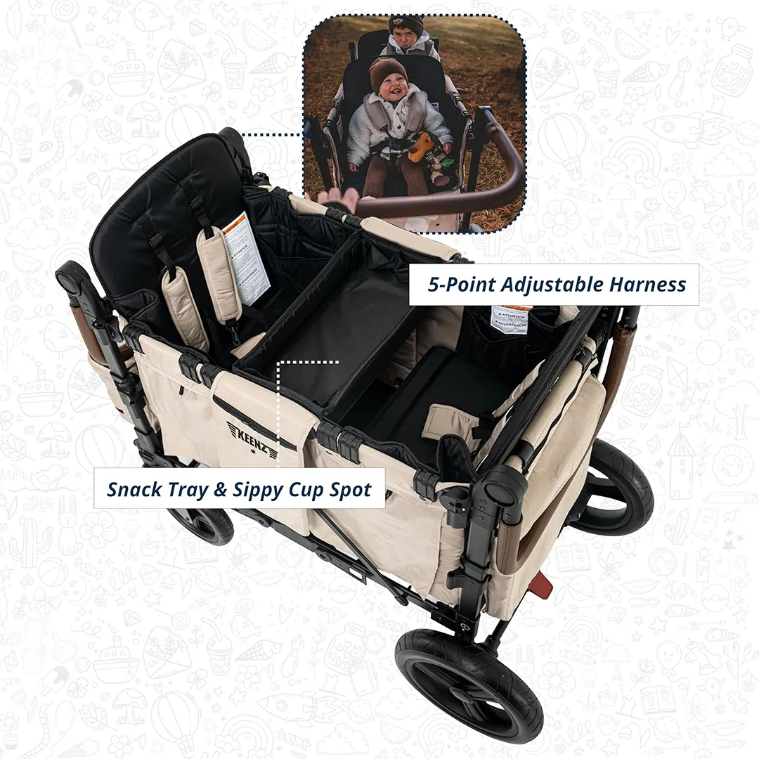 XC EVO - 2 Passanger Luxury Comfort Stroller Wagon - Mocha - Image 2
