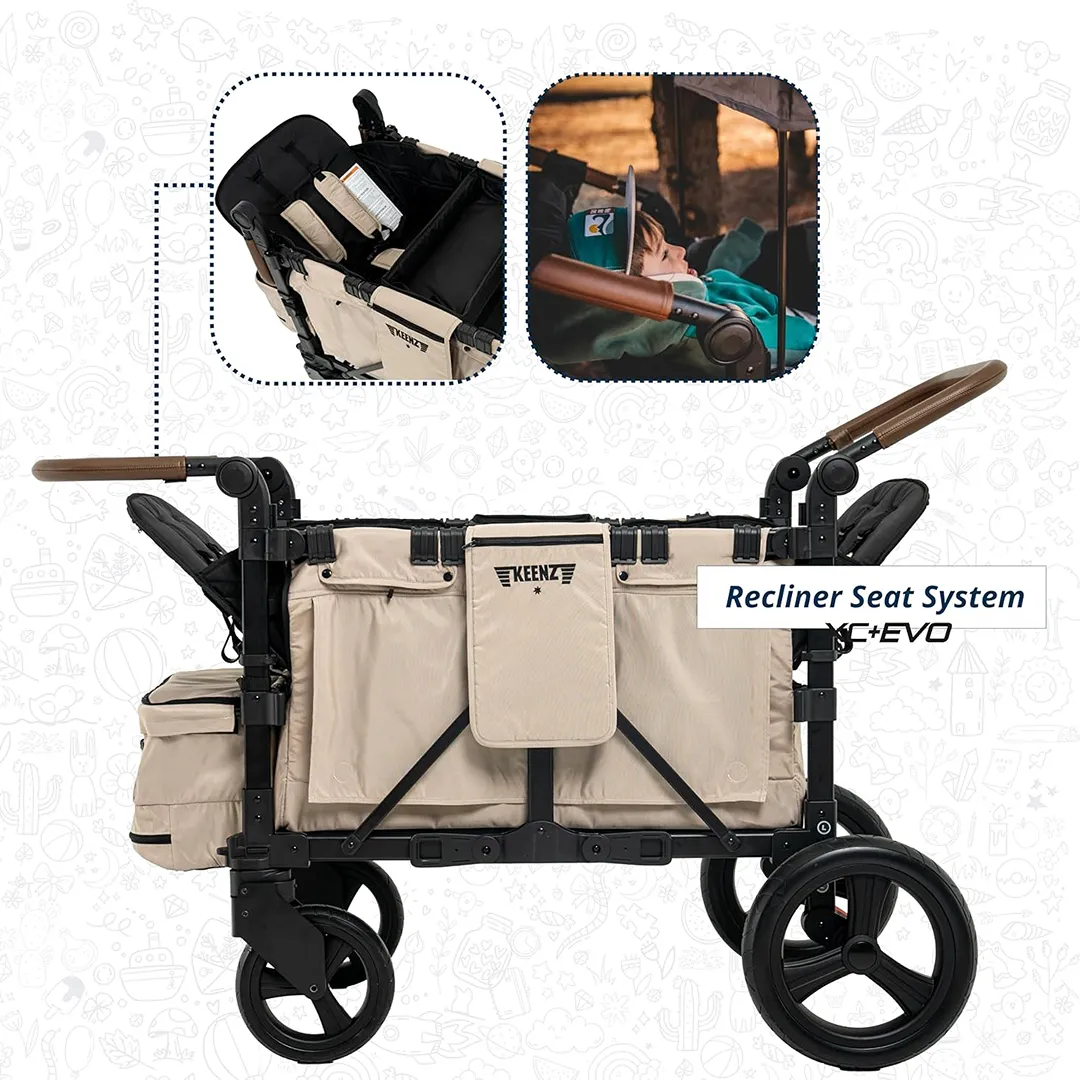 XC EVO - 2 Passanger Luxury Comfort Stroller Wagon - Mocha - Image 4