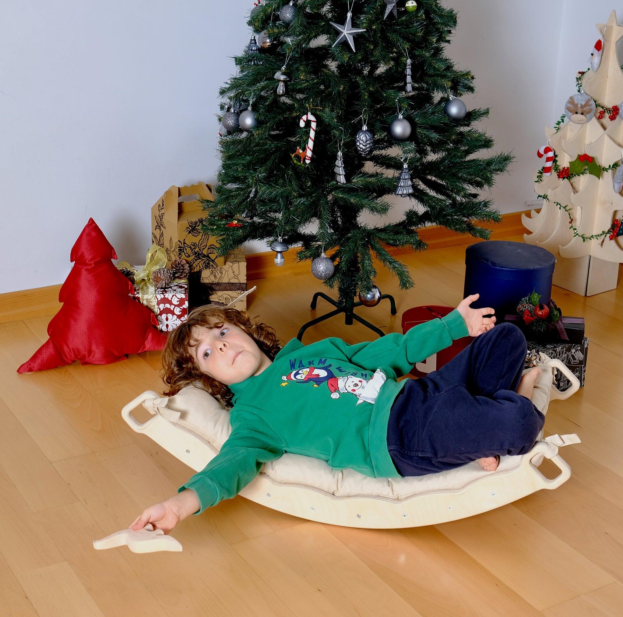 XL Wooden Balance Board for Toddlers Montessori Balance Toy With Pillow - Image 17