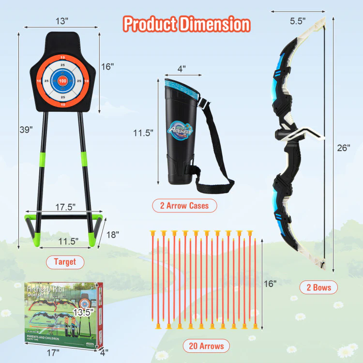 Youth Archery Bow Set With LED Light Up Bow and 20 Suction Cup Arrows for Kids - Image 2