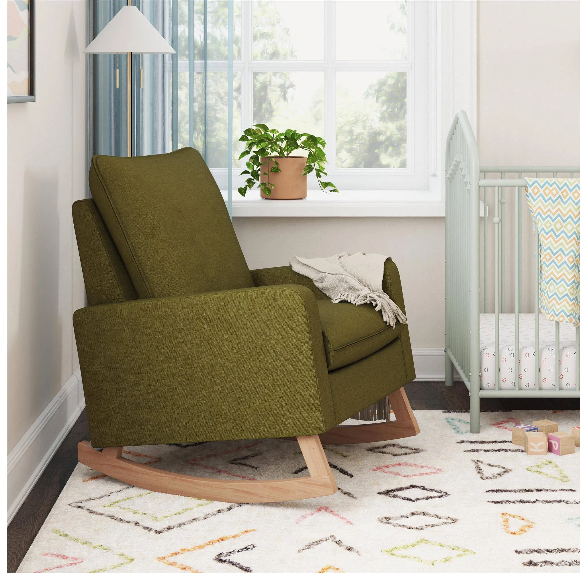 Zayne Rocking Chair - Olive Green - Image 5