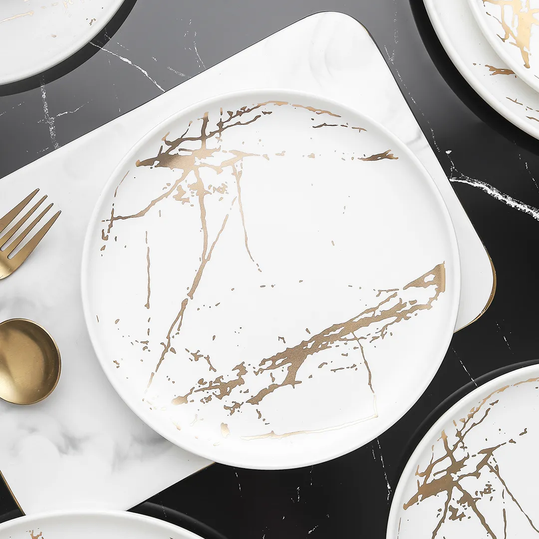 Zora Porcelain Salad Plate Set of 4 - White - Image 4